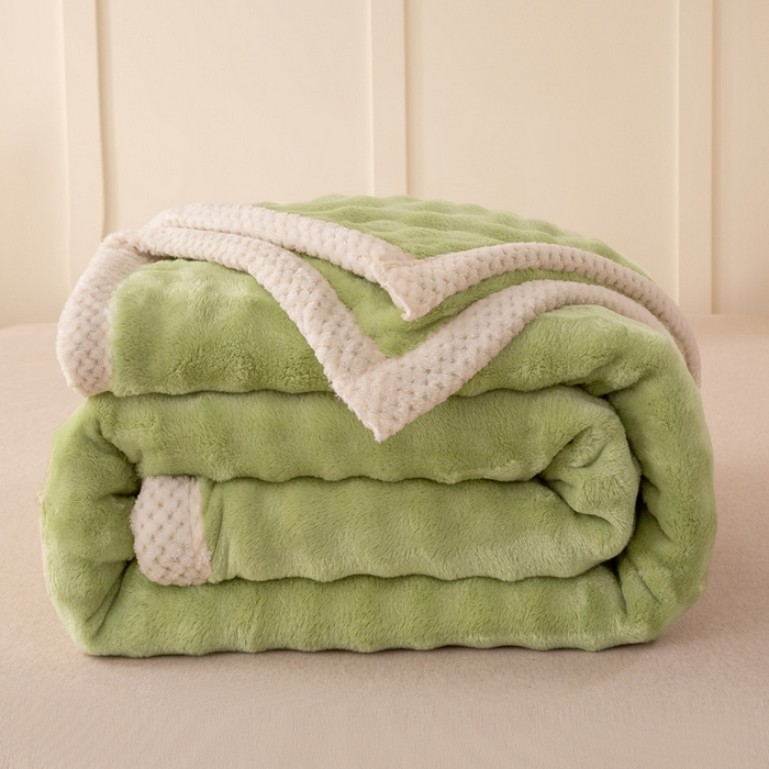 91家纺网 家纺一手货源 找家纺 爱彼家纺 2025秋冬新款玉兔云绒毛毯毯子午睡毯玉兔云绒系列 玉兔云绒-茶绿