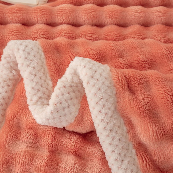 91家纺网 家纺一手货源 找家纺 爱彼家纺 2025秋冬新款玉兔云绒毛毯毯子午睡毯玉兔云绒系列 玉兔云绒-赤橙