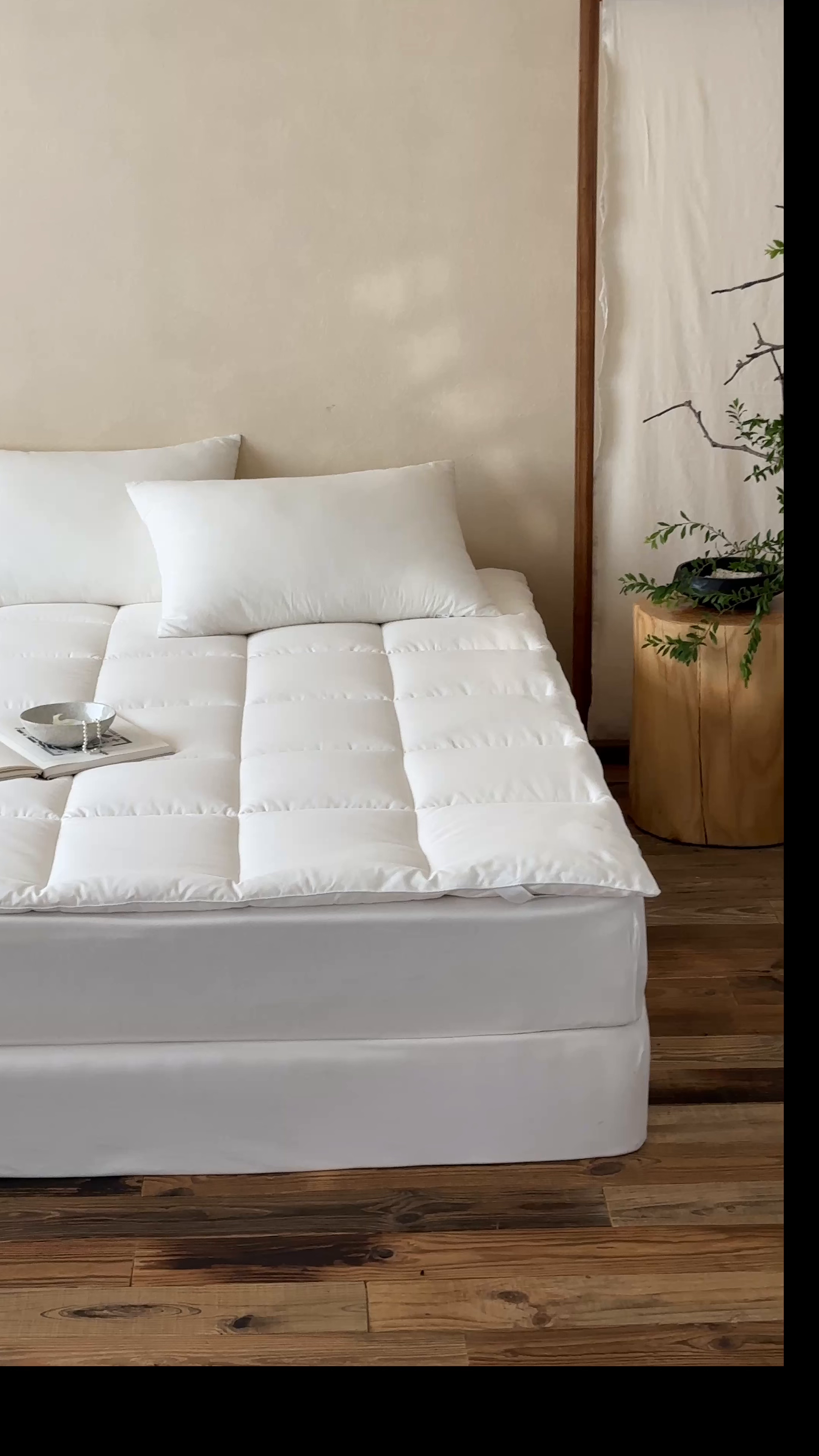 91家纺网 家纺一手货源 找家纺 三味舒屋 2025新款亲肤舒适简约本素棉花床褥 本素棉花床褥单边款