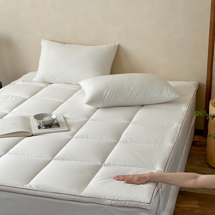 91家纺网 家纺一手货源 找家纺 三味舒屋 2025新款亲肤舒适简约本素棉花床褥 本源棉花床褥立体款