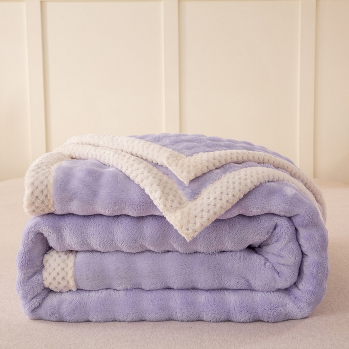 91家纺网 家纺一手货源 找家纺 爱彼家纺 2025秋冬新款玉兔云绒毛毯毯子午睡毯玉兔云绒系列 玉兔云绒-芋紫