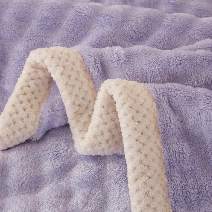 91家纺网 家纺一手货源 找家纺 爱彼家纺 2025秋冬新款玉兔云绒毛毯毯子午睡毯玉兔云绒系列 玉兔云绒-芋紫