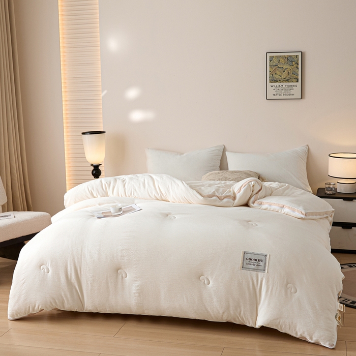 91家纺网 家纺一手货源 找家纺 （总）秋泽家纺 2025新款皱皱纱提花子母被被子被芯