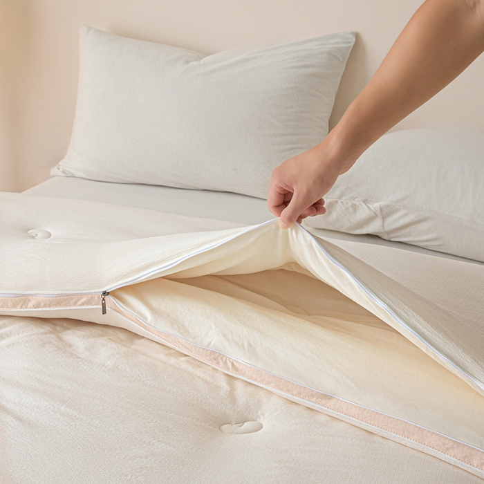 91家纺网 家纺一手货源 找家纺 （总）秋泽家纺 2025新款皱皱纱提花子母被被子被芯