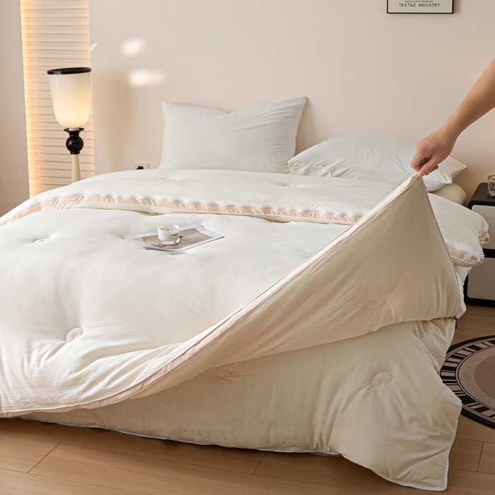 91家纺网 家纺一手货源 找家纺 （总）秋泽家纺 2025新款皱皱纱提花子母被被子被芯