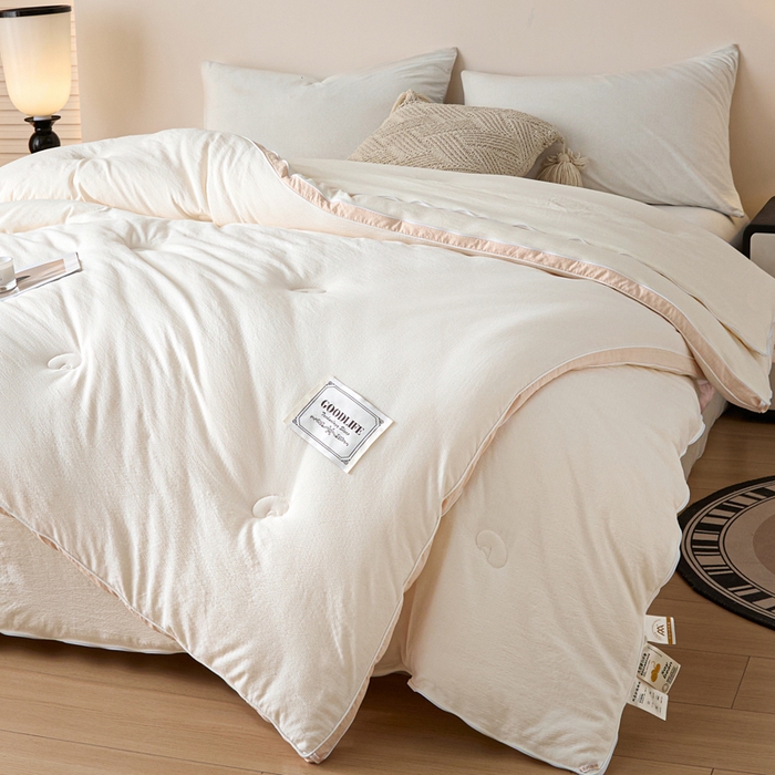 91家纺网 家纺一手货源 找家纺 （总）秋泽家纺 2025新款皱皱纱提花子母被被子被芯