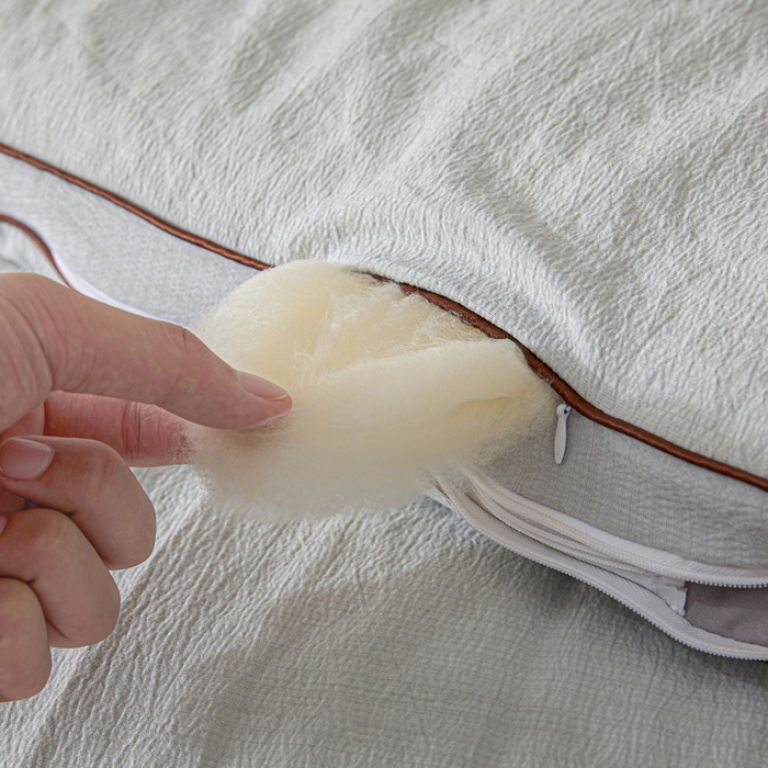 91家纺网 家纺一手货源 找家纺 秋泽家纺 2025新款皱皱纱提花子母被被子被芯 浅灰