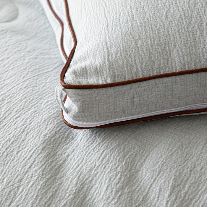 91家纺网 家纺一手货源 找家纺 秋泽家纺 2025新款皱皱纱提花子母被被子被芯 浅灰