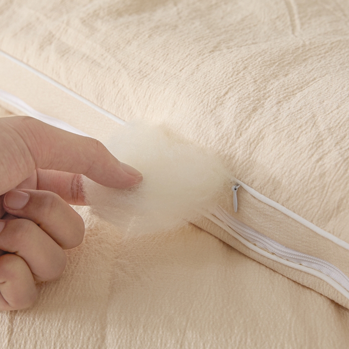 91家纺网 家纺一手货源 找家纺 秋泽家纺 2025新款皱皱纱提花子母被被子被芯 浅咖