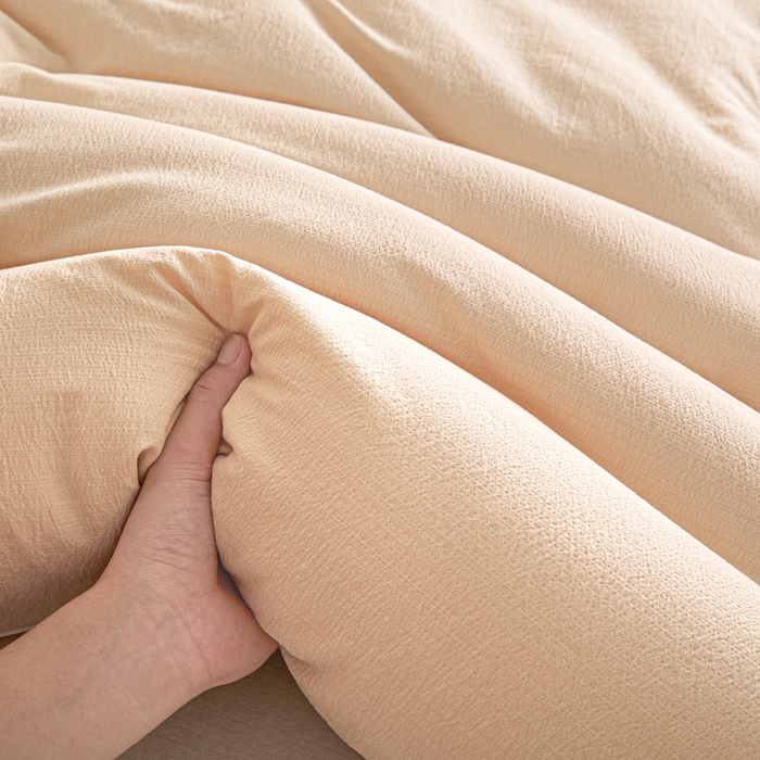 91家纺网 家纺一手货源 找家纺 秋泽家纺 2025新款皱皱纱提花子母被被子被芯 浅咖