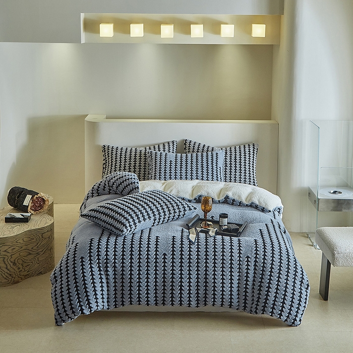 91家纺网 家纺一手货源 找家纺 （总）温宁家纺 2025新款步步高被套毯毛毯盖毯三件套单被套可配枕套