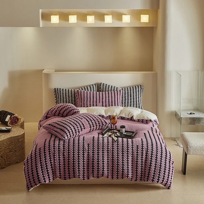 91家纺网 家纺一手货源 找家纺 （总）温宁家纺 2025新款步步高被套毯毛毯盖毯三件套单被套可配枕套