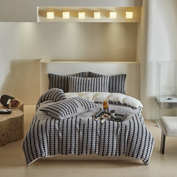 91家纺网 家纺一手货源 找家纺 （总）温宁家纺 2025新款步步高被套毯毛毯盖毯三件套单被套可配枕套