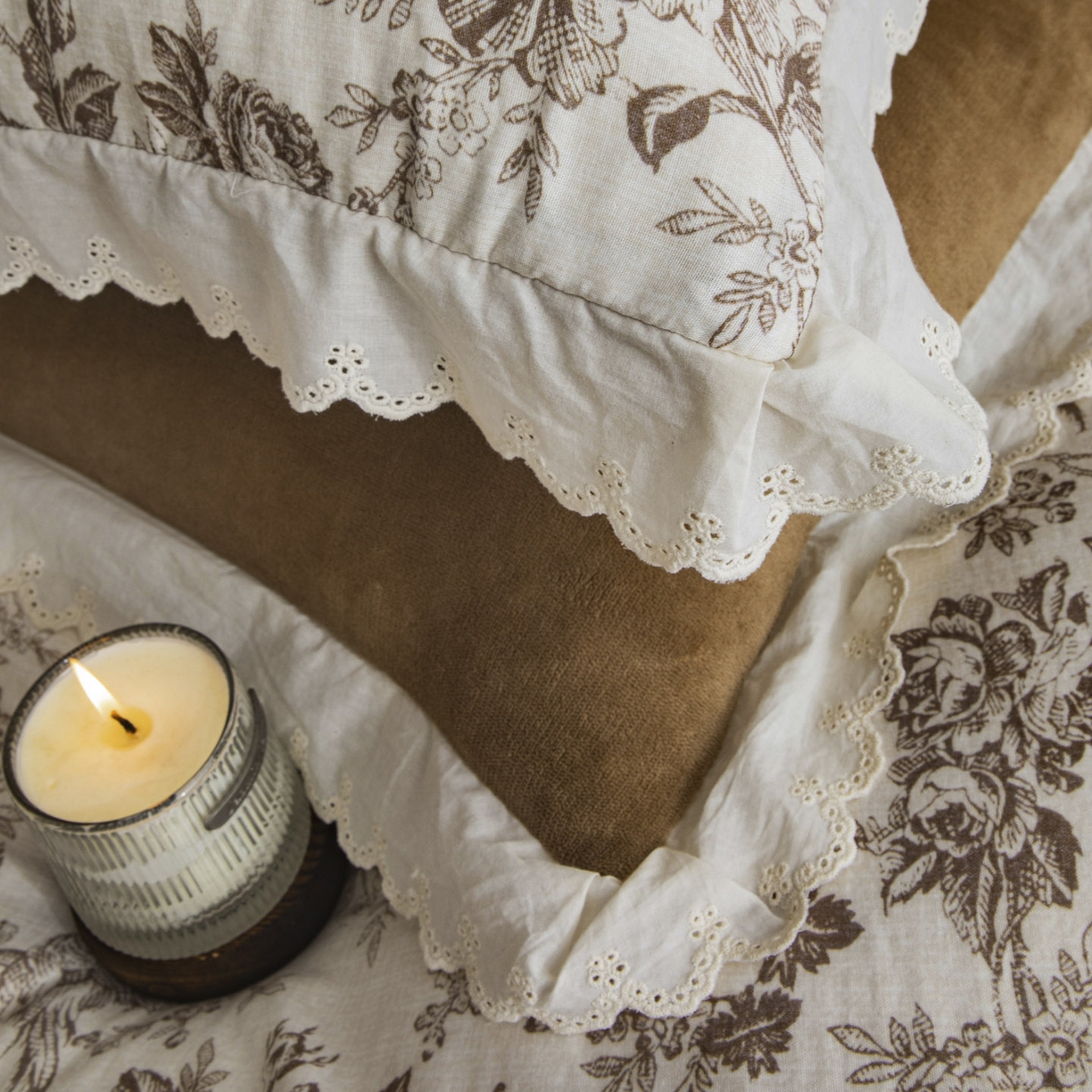 91家纺网 家纺一手货源 找家纺 大境 2025秋冬新款A类全棉双层纱棉加牛奶绒四件套韩版公主风 映秋