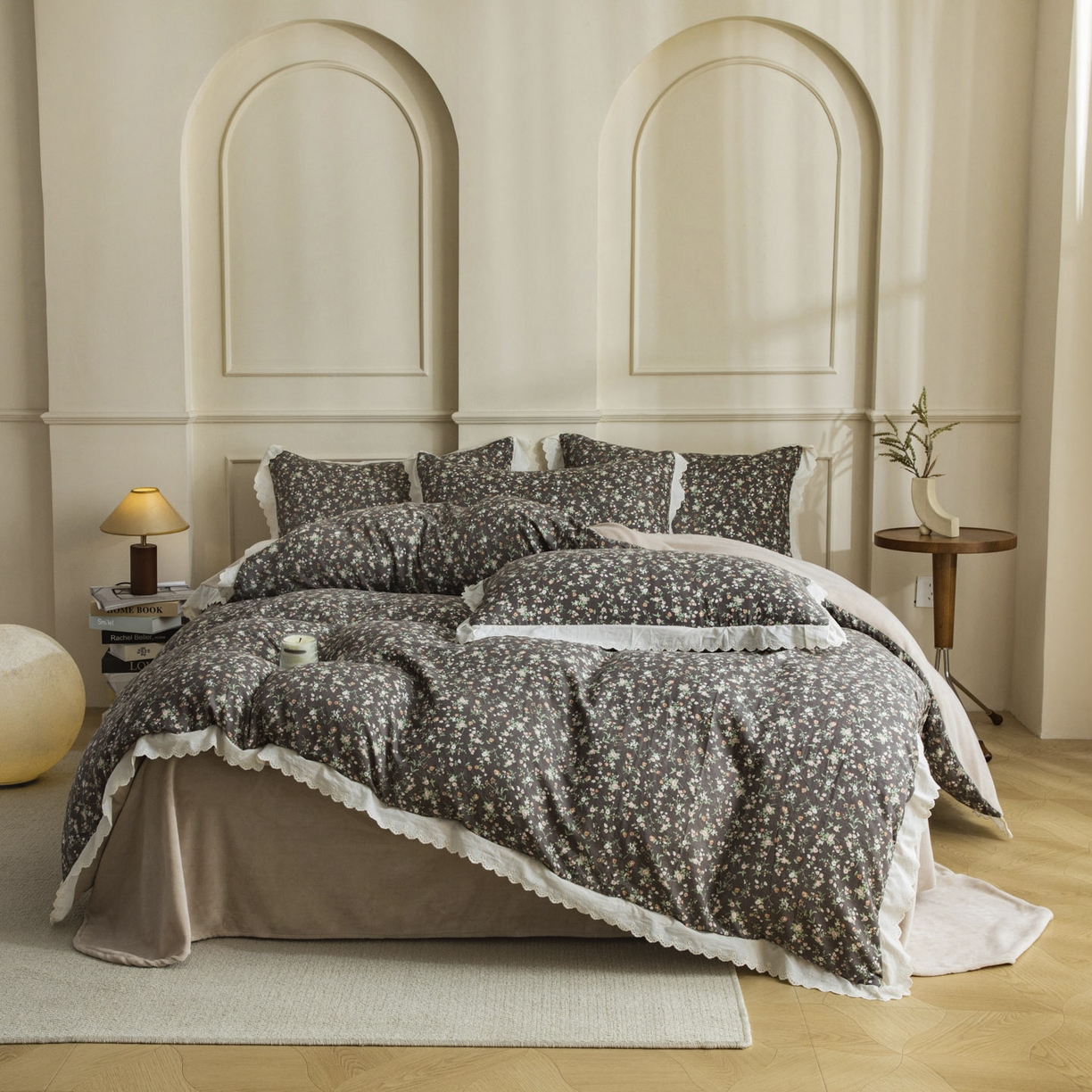 91家纺网 家纺一手货源 找家纺 （总）大境 2025秋冬新款A类全棉双层纱棉加牛奶绒四件套韩版公主风