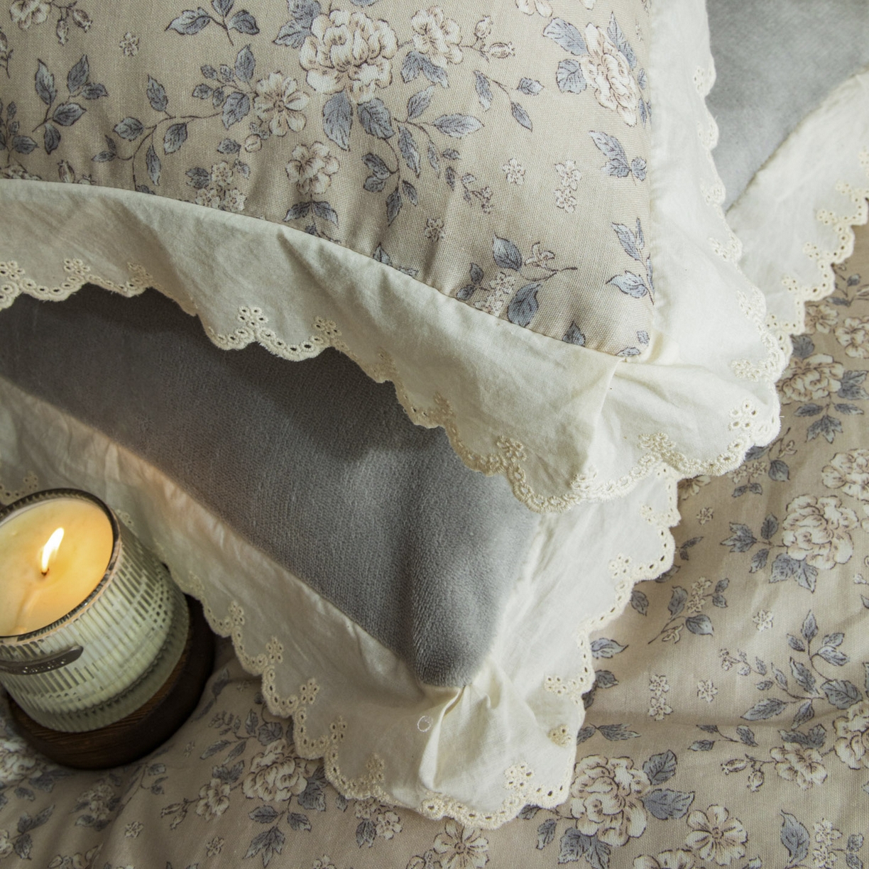 91家纺网 家纺一手货源 找家纺 大境 2025秋冬新款A类全棉双层纱棉加牛奶绒四件套韩版公主风 秋屿