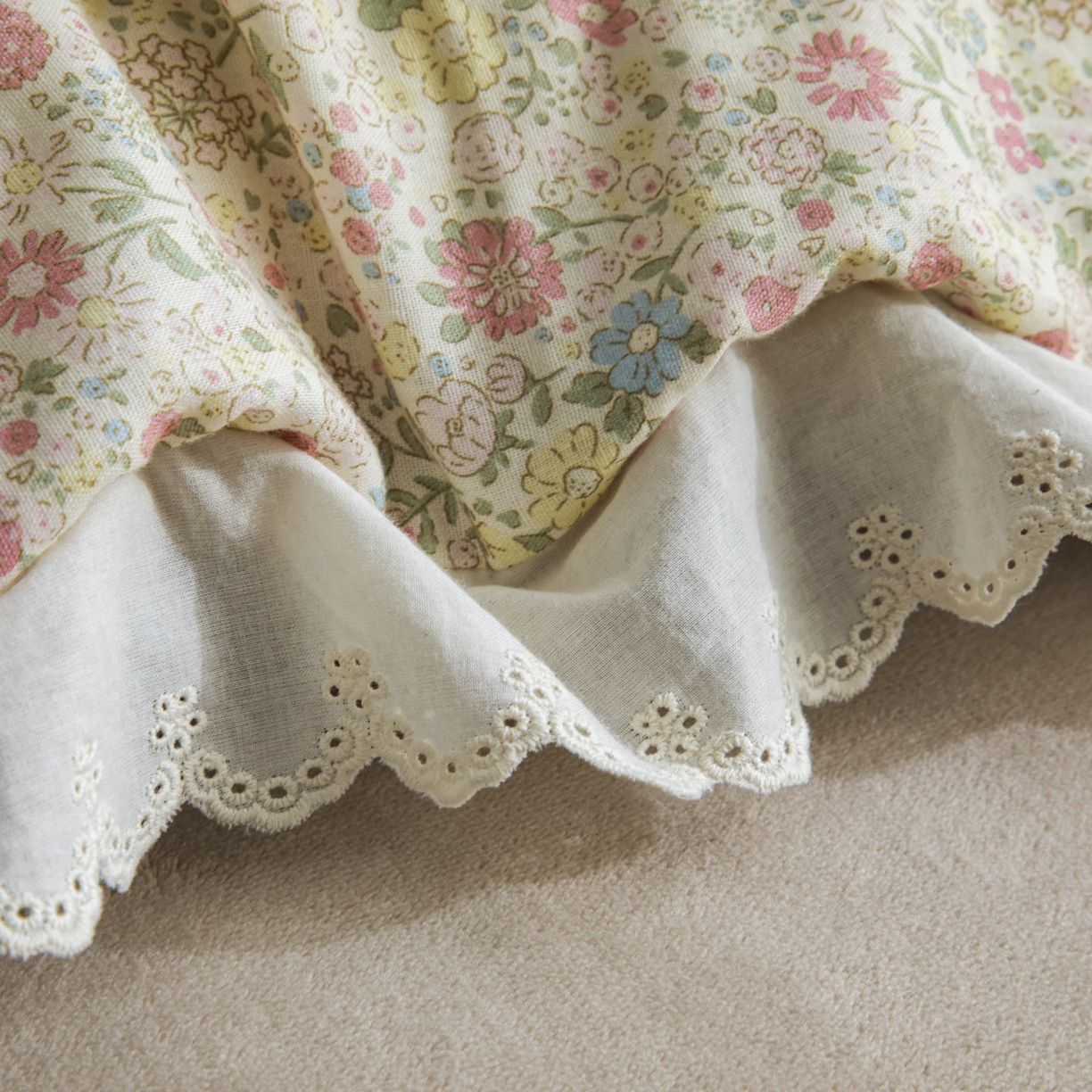 91家纺网 家纺一手货源 找家纺 大境 2025秋冬新款A类全棉双层纱棉加牛奶绒四件套韩版公主风 奈斯