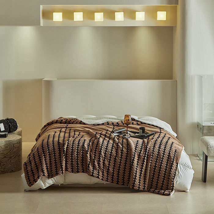 91家纺网 家纺一手货源 找家纺 （总）温宁家纺 2025新款步步高被套毯毛毯盖毯三件套单被套可配枕套