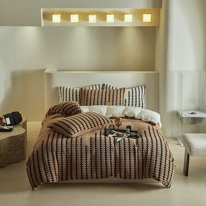 （总）温宁家纺 2025新款步步高被套毯毛毯盖毯三件套单被套可配枕套