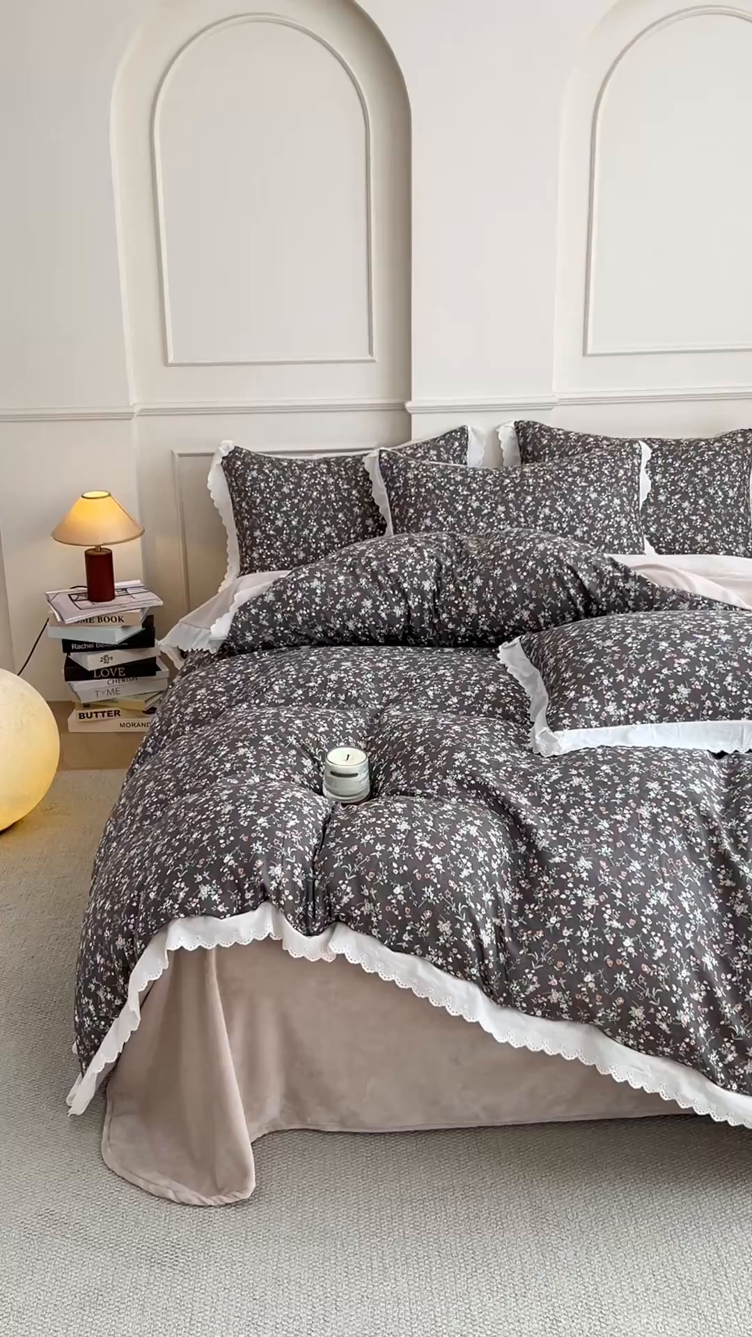 91家纺网 家纺一手货源 找家纺 大境 2025秋冬新款A类全棉双层纱棉加牛奶绒四件套韩版公主风 春野