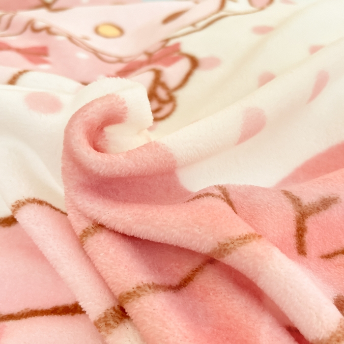 91家纺网 家纺一手货源 找家纺 金爱家 2025新款正版三丽鸥授权大版卡通平网数码印花加厚高克重牛奶绒系列四件套-第一批 绒大版-R美好美乐蒂