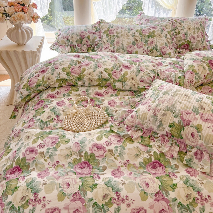 91家纺网 家纺一手货源 找家纺 （总）瑞宝 2025新款13372全棉印花花边床裙四件套