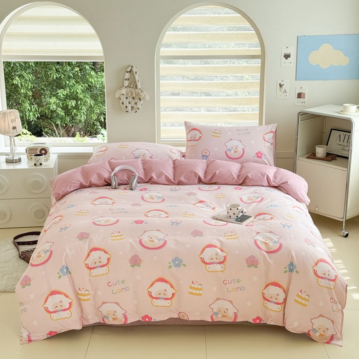 91家纺网 家纺一手货源 找家纺 （总）可可家纺 2025新款印花卡通芦荟棉四件套亲肤床单被套三件套