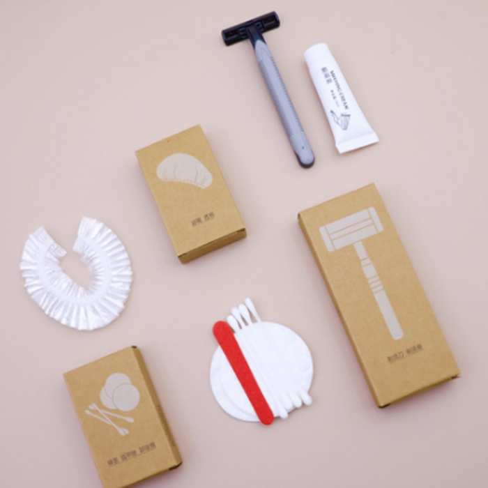 安力森/诚臻酒店用品 东木系列 牛皮纸盒剃须刀（胶柄10克膏）1000/箱 东木系列