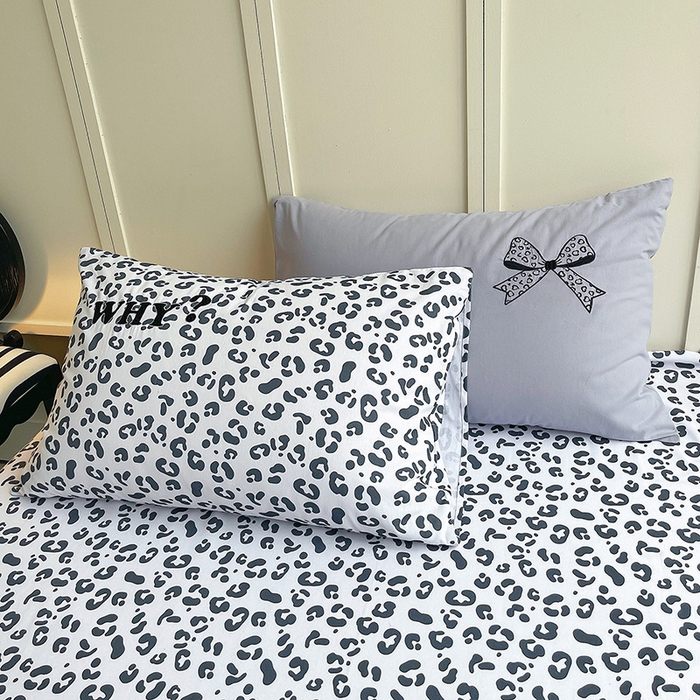 91家纺网 家纺一手货源 找家纺 炫拼家纺 2026新款丝蕴系列全棉纯棉磨毛绣花蝴蝶结豹纹纯棉四件套-丝蕴 丝蕴-蓝色记忆