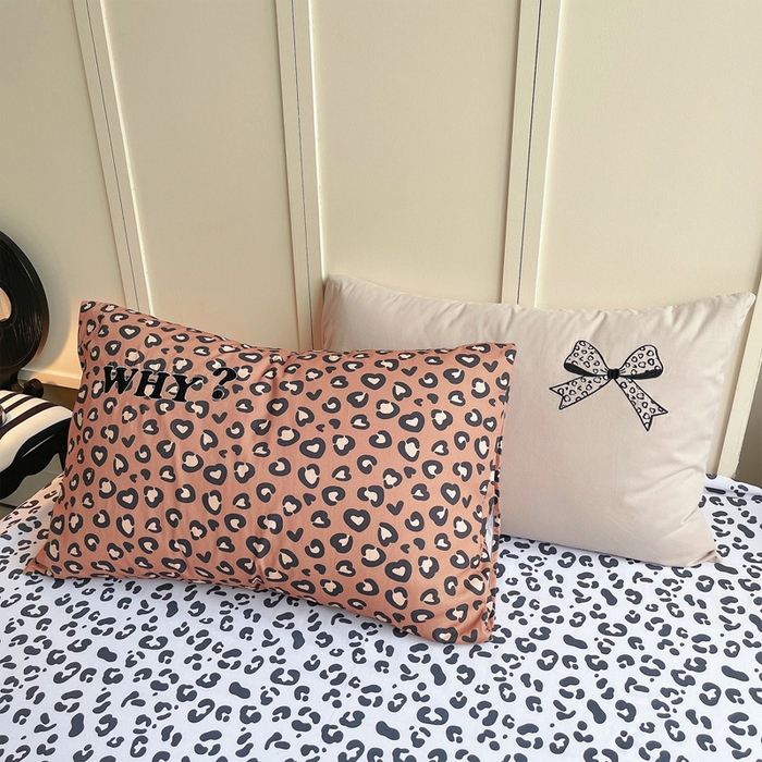 91家纺网 家纺一手货源 找家纺 炫拼家纺 2026新款丝蕴系列全棉纯棉磨毛绣花蝴蝶结豹纹纯棉四件套-丝蕴 丝蕴-半糖主义