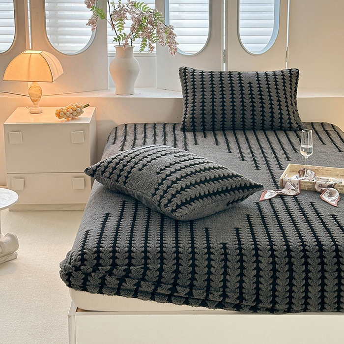 91家纺网 家纺一手货源 找家纺 温宁家纺 2025新款步步高床笠 床笠-步步高复古灰