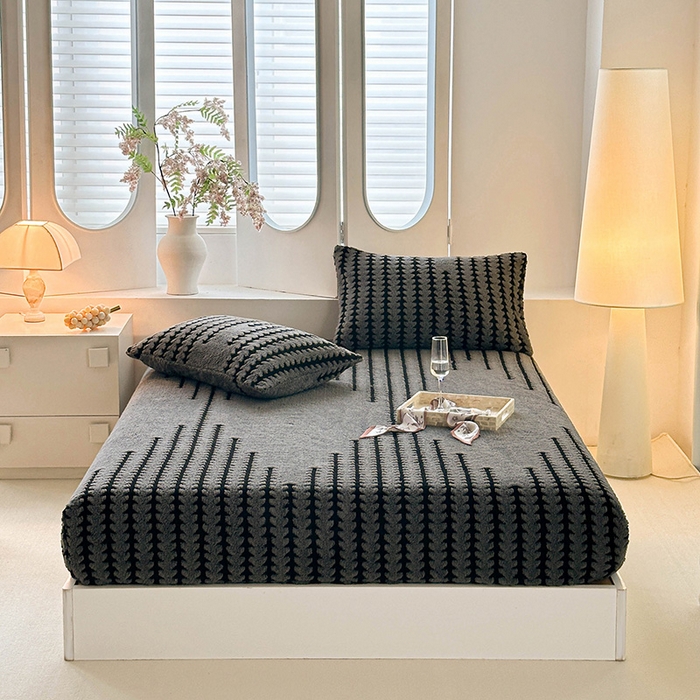 91家纺网 家纺一手货源 找家纺 温宁家纺 2025新款步步高床笠 床笠-步步高复古灰