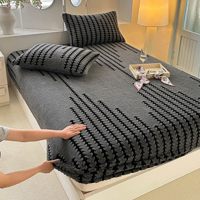 91家纺网 家纺一手货源 找家纺 温宁家纺 2025新款步步高床笠 床笠-步步高复古灰