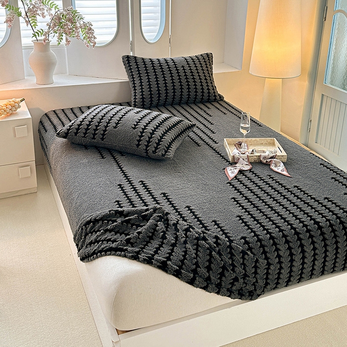 91家纺网 家纺一手货源 找家纺 温宁家纺 2025新款步步高床笠 床笠-步步高复古灰