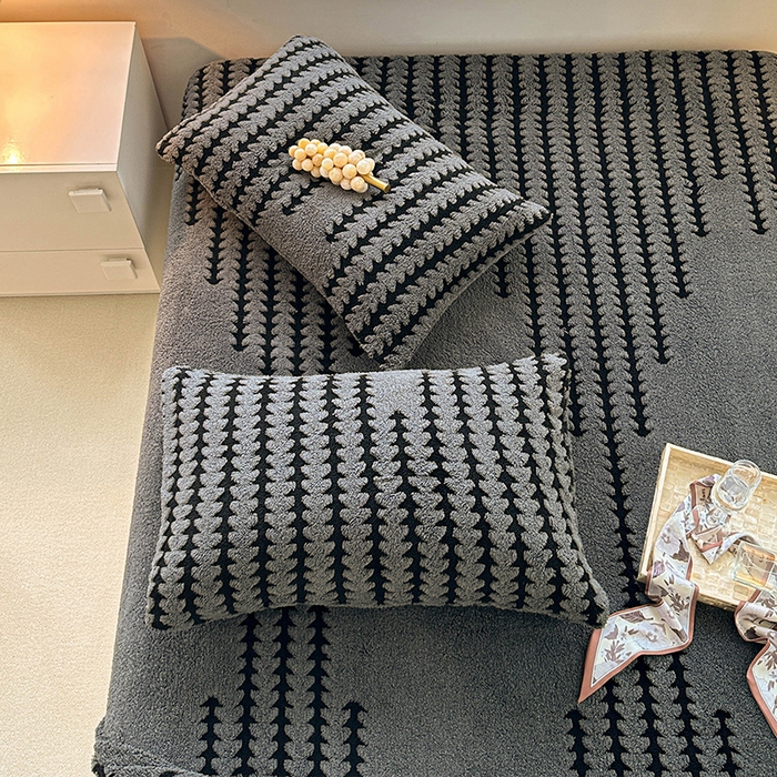 91家纺网 家纺一手货源 找家纺 温宁家纺 2025新款步步高床笠 床笠-步步高复古灰