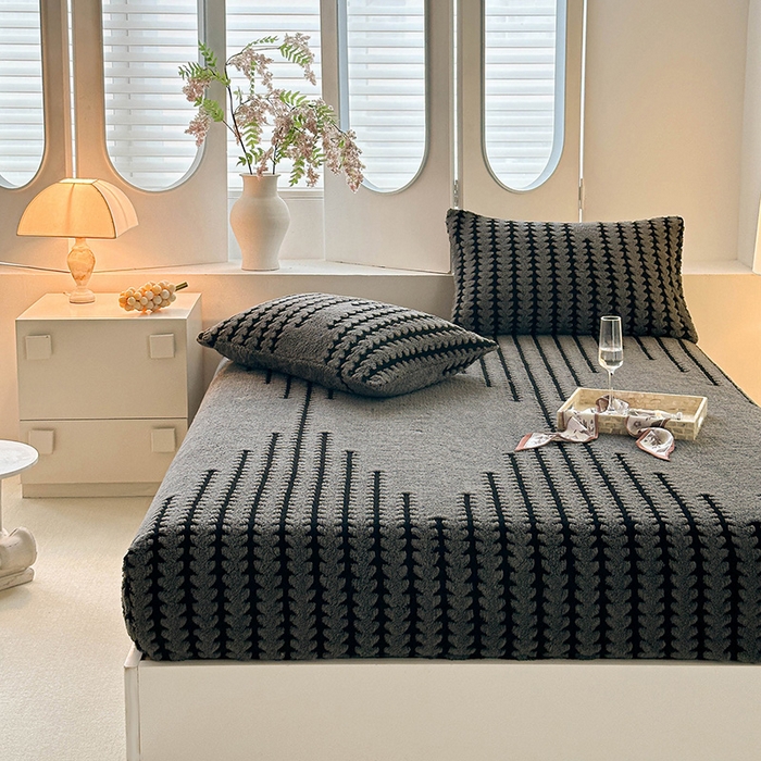 91家纺网 家纺一手货源 找家纺 温宁家纺 2025新款步步高床笠 床笠-步步高复古灰