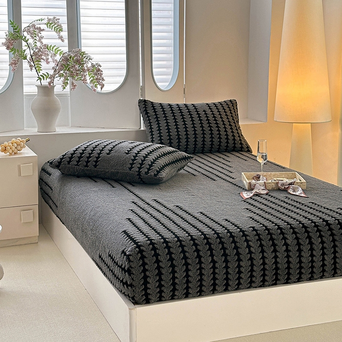 91家纺网 家纺一手货源 找家纺 温宁家纺 2025新款步步高床笠 床笠-步步高复古灰