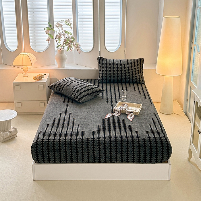 温宁家纺 2025新款步步高床笠 床笠-步步高复古灰