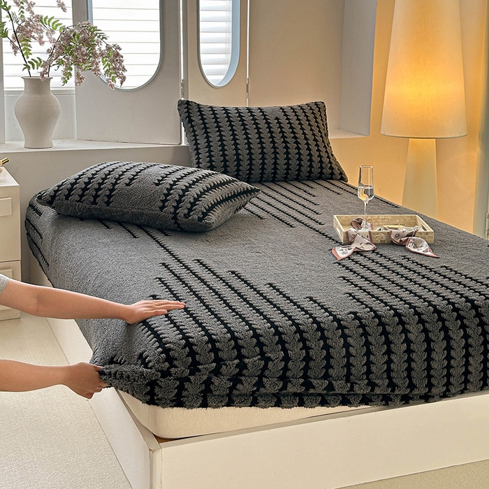 91家纺网 家纺一手货源 找家纺 温宁家纺 2025新款步步高床笠 床笠-步步高复古灰