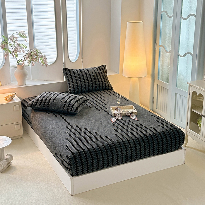 91家纺网 家纺一手货源 找家纺 温宁家纺 2025新款步步高床笠 床笠-步步高复古灰