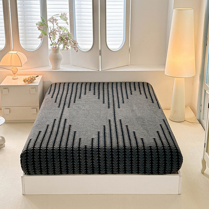 91家纺网 家纺一手货源 找家纺 温宁家纺 2025新款步步高床笠 床笠-步步高复古灰