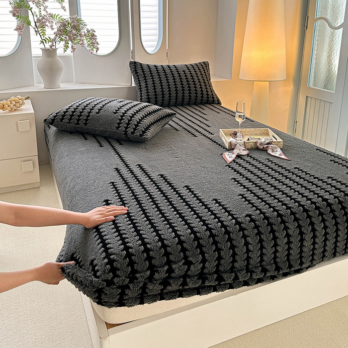 91家纺网 家纺一手货源 找家纺 温宁家纺 2025新款步步高床笠 床笠-步步高复古灰