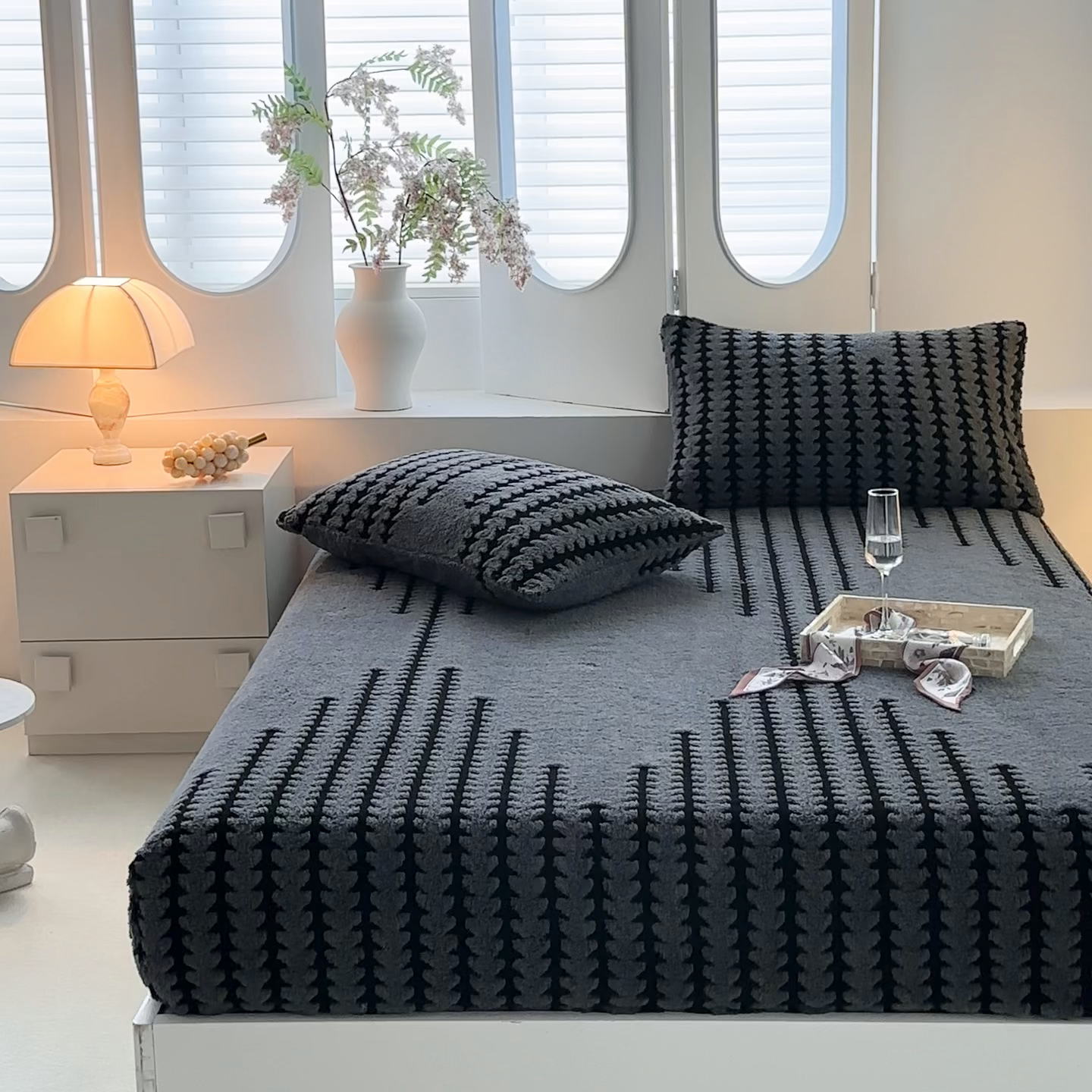 91家纺网 家纺一手货源 找家纺 温宁家纺 2025新款步步高床笠 床笠-步步高复古灰