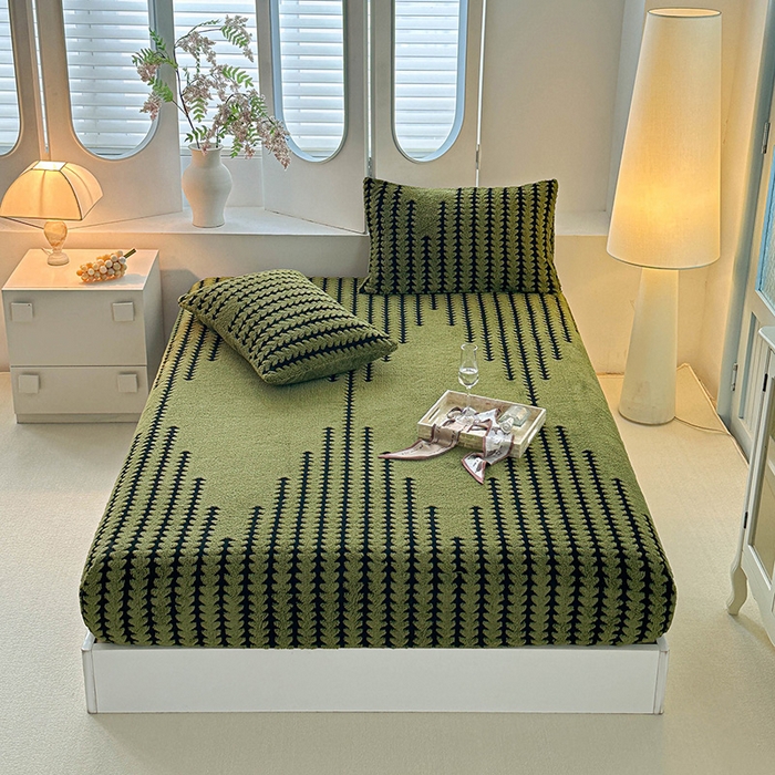 温宁家纺 2025新款步步高床笠 床笠-步步高军绿