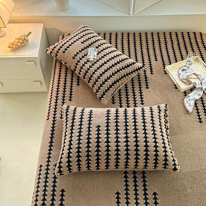 91家纺网 家纺一手货源 找家纺 温宁家纺 2025新款步步高床笠 床笠-步步高咖色