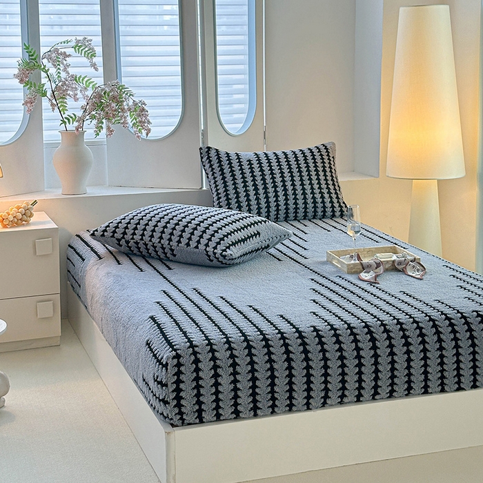 91家纺网 家纺一手货源 找家纺 温宁家纺 2025新款步步高床笠 床笠-步步高雾蓝