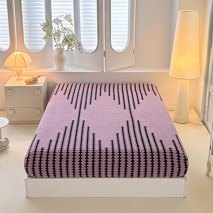 91家纺网 家纺一手货源 找家纺 温宁家纺 2025新款步步高床笠 床笠-步步高香芋紫