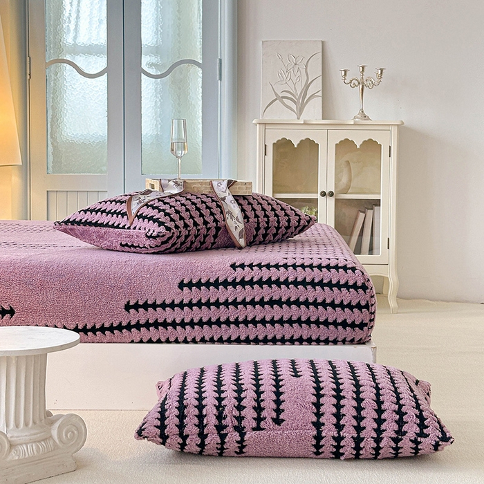 91家纺网 家纺一手货源 找家纺 温宁家纺 2025新款步步高床笠 床笠-步步高香芋紫