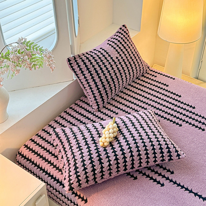 91家纺网 家纺一手货源 找家纺 温宁家纺 2025新款步步高床笠 床笠-步步高香芋紫