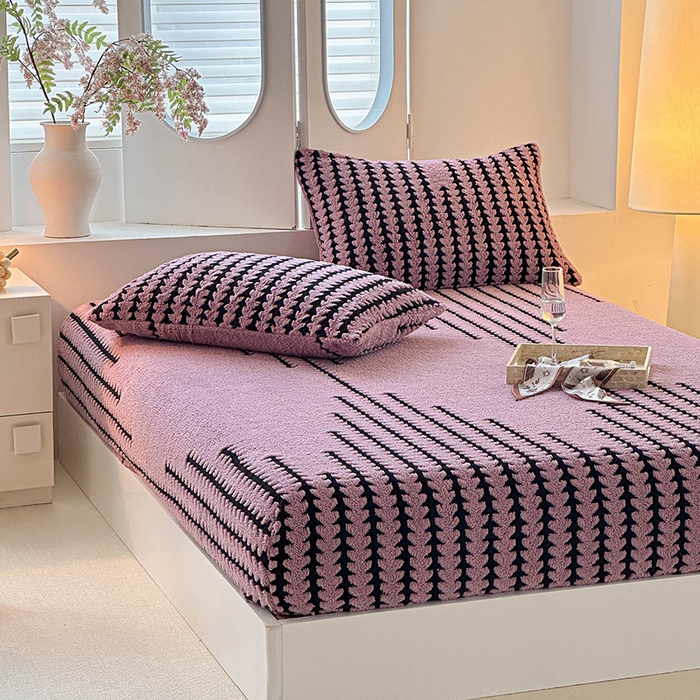 91家纺网 家纺一手货源 找家纺 温宁家纺 2025新款步步高床笠 床笠-步步高香芋紫